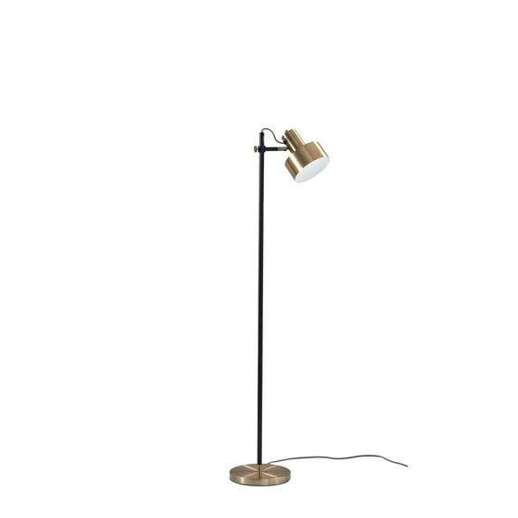 ZeaZu 56.5'' Matte Black LED Swing Arm Floor Lamp