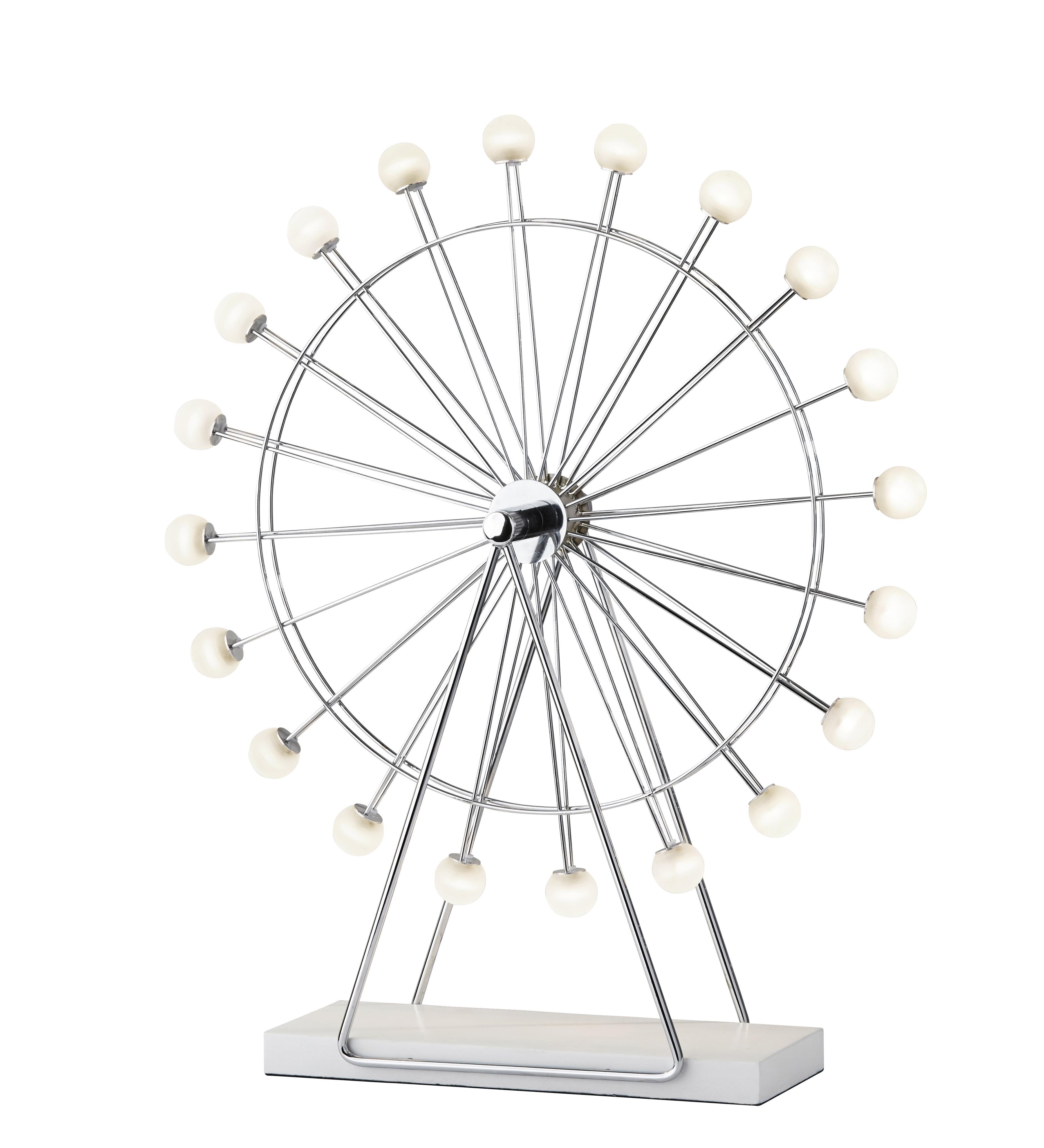 Large Silver Ferris Wheel Table Lamp with Acrylic Shades