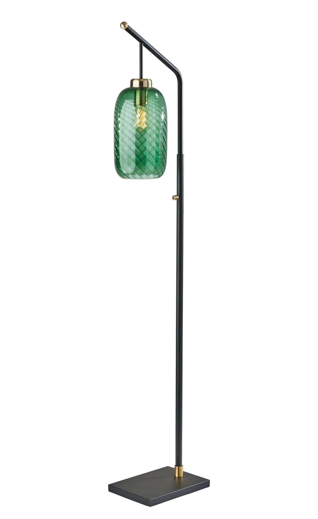 Derrick Floor Lamp Black with Brass Accents - Adesso