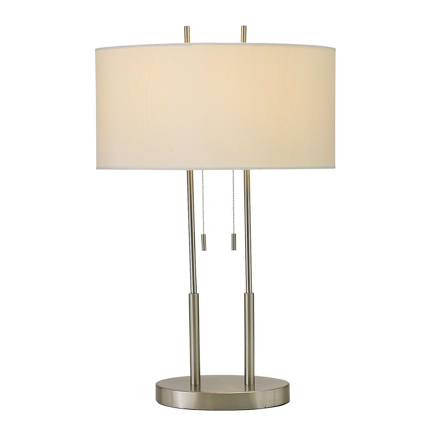 Duet Table Lamp Silver - Adesso: Modern Accent Lighting, Polyester Shade, Metal Body, ETL Listed