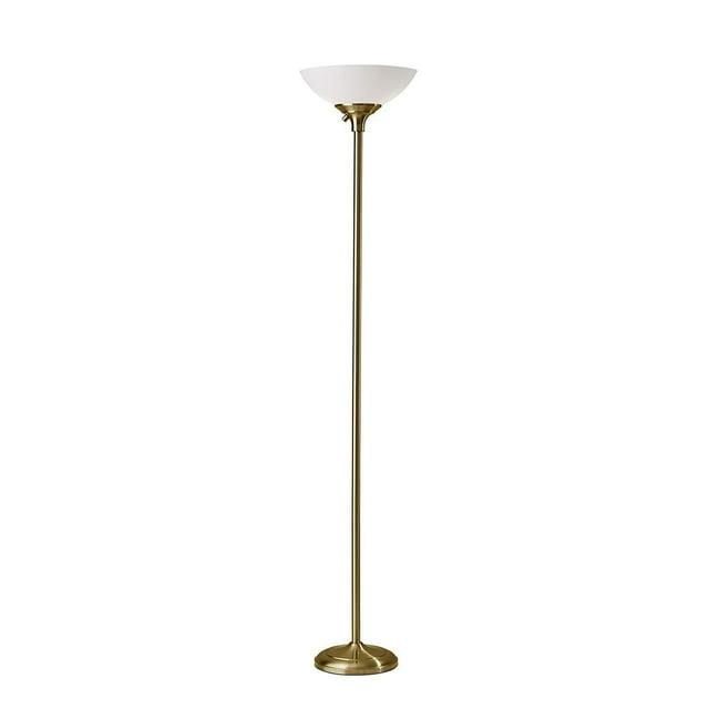Adesso® Glenn 300W Torchiere, 71"H, Antique Brass Base