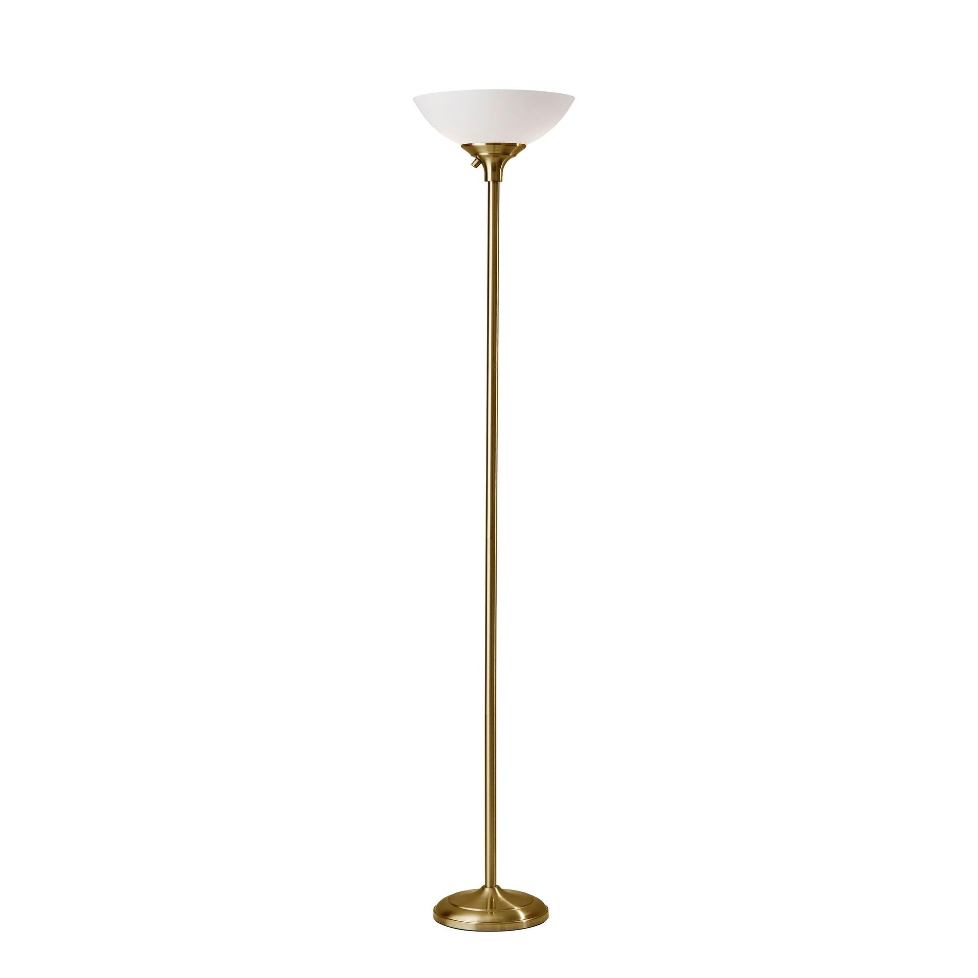 Adesso® Glenn 300W Torchiere, 71"H, Antique Brass Base