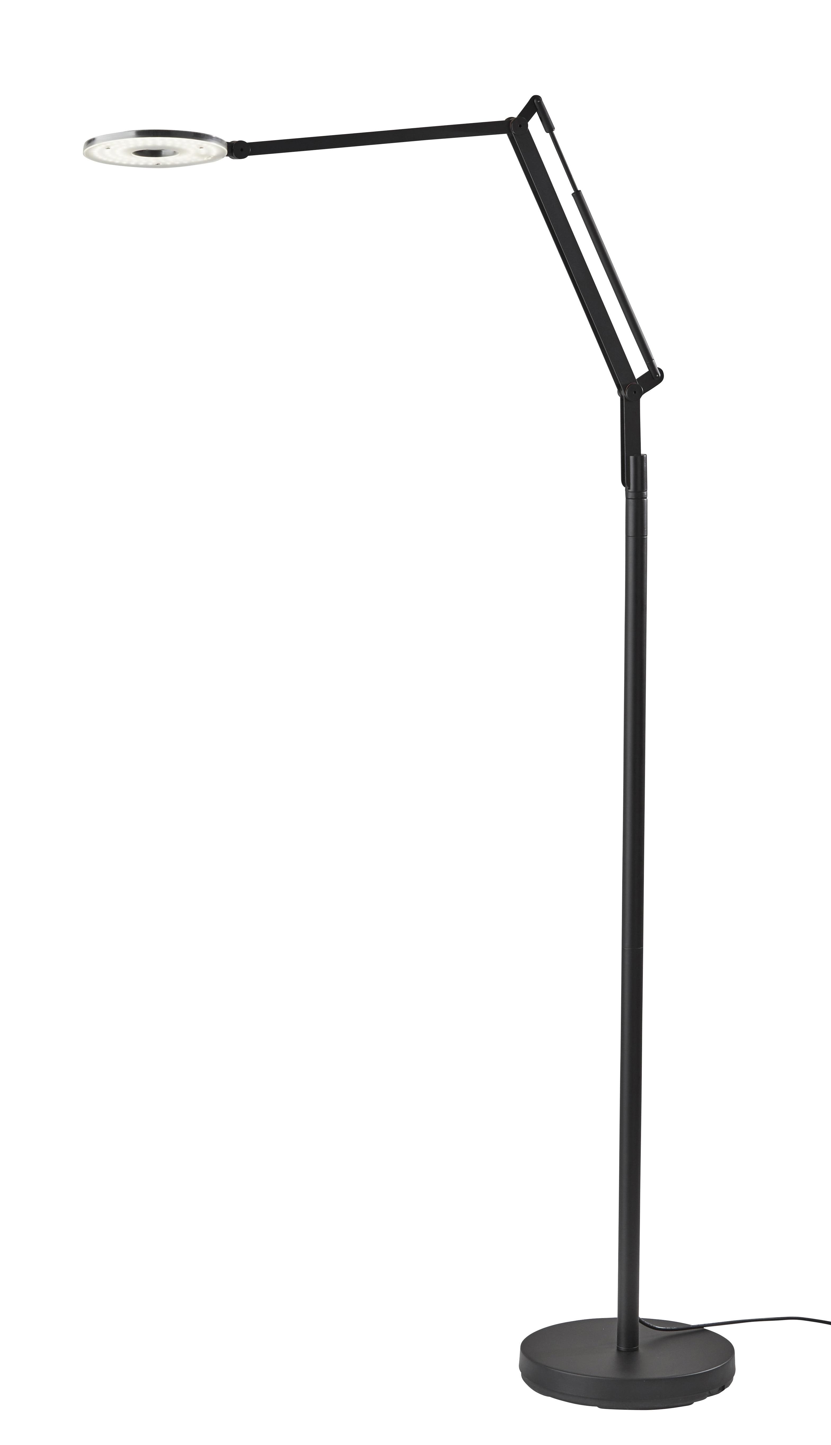 Adjustable 66.5" Black LED Floor Lamp with Touch Dimmer