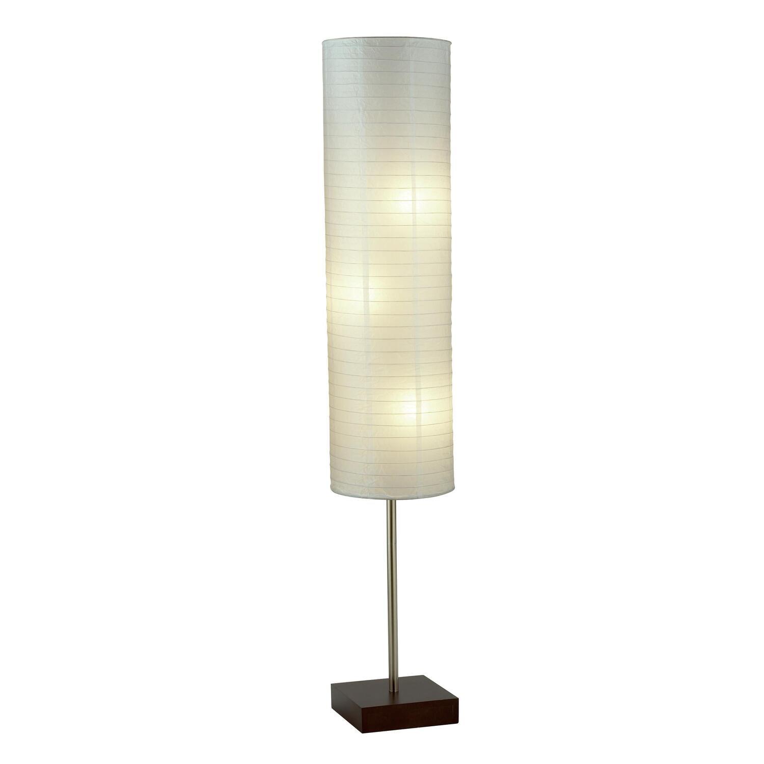 67" Gyoza Floorchiere Walnut - Adesso: Ambient Lighting, Japanese-Inspired, Foot Switch