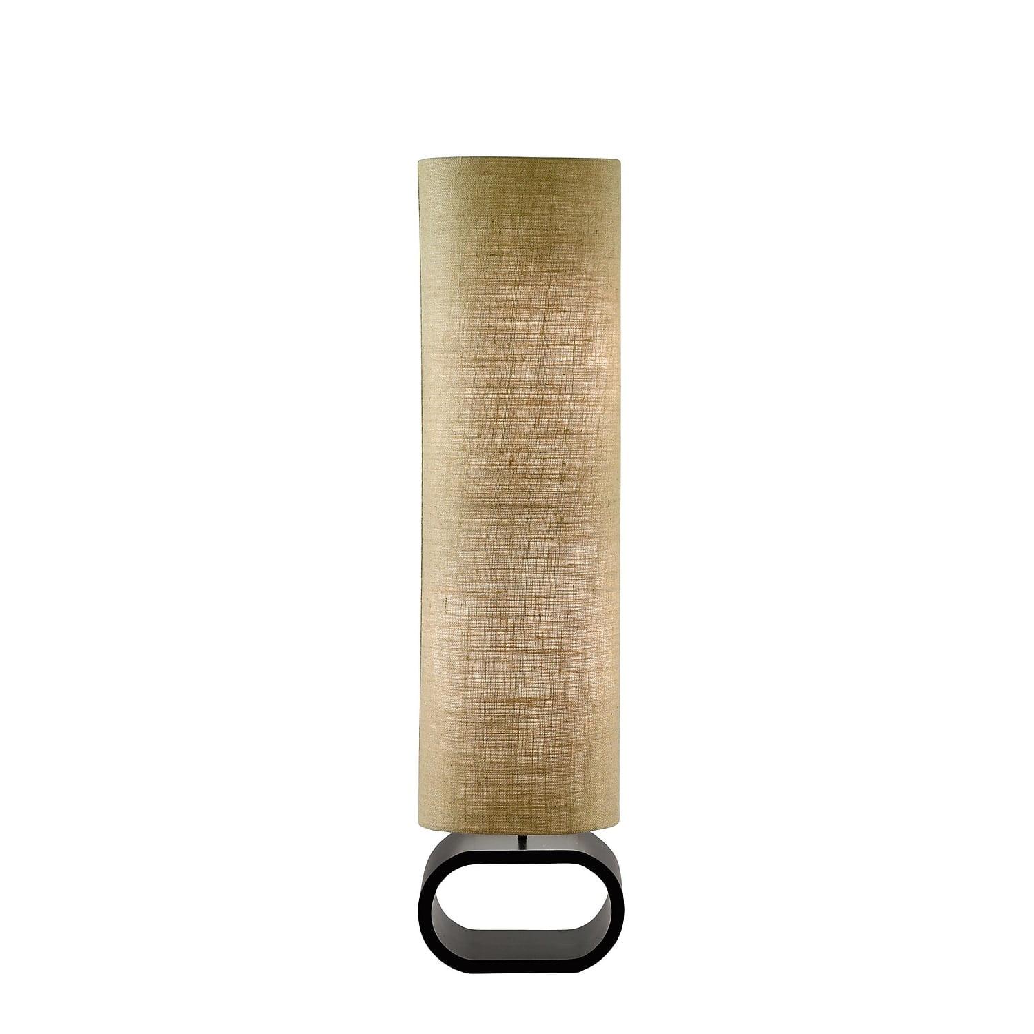 Harmony Walnut MDF Floor Lamp with Burlap Shade