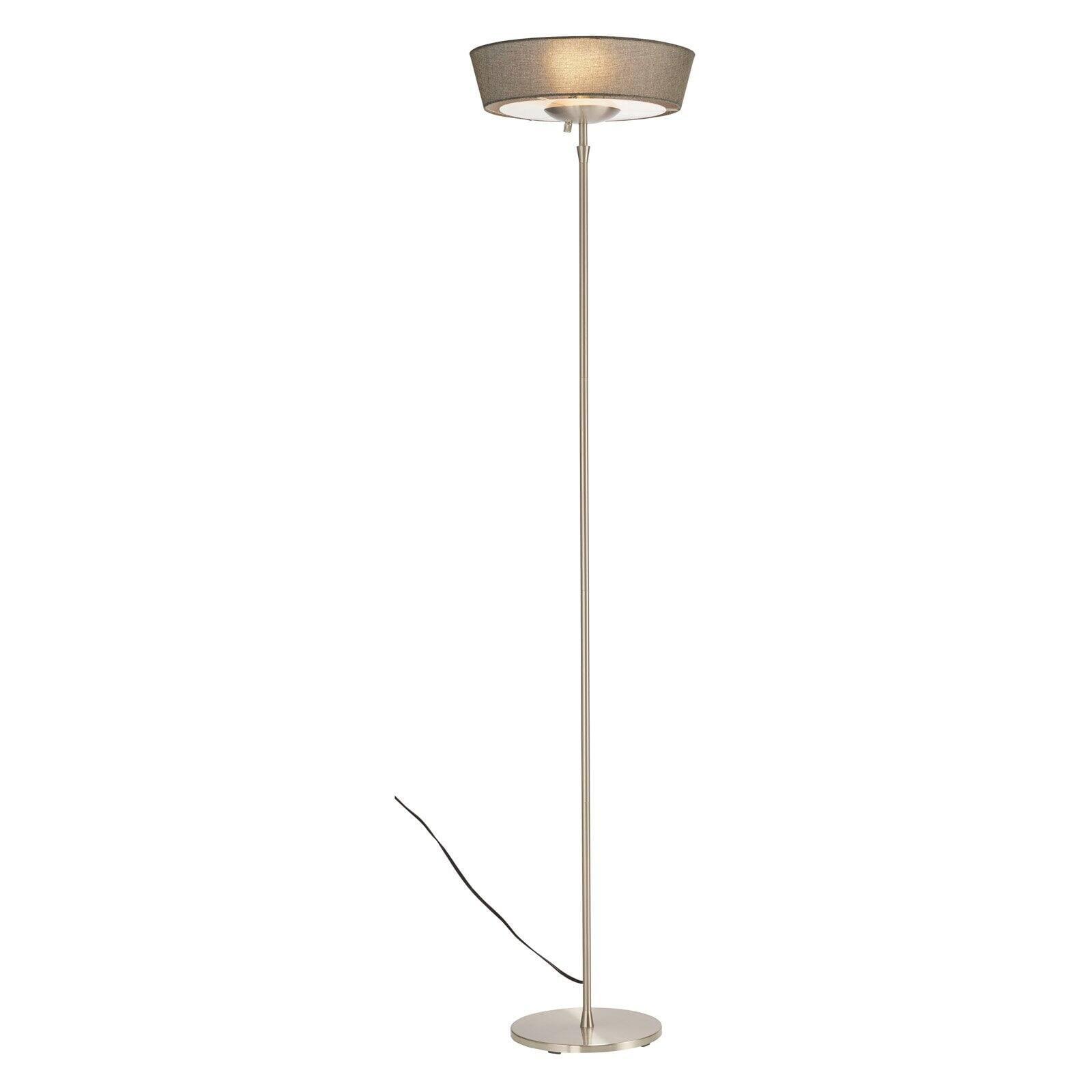 Harper Slim Satin Steel 71" Grey Linen Shade Floor Lamp