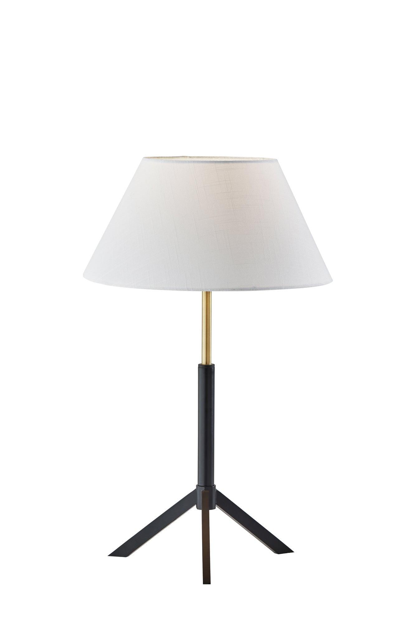 Harvey Black Metal Tripod Table Lamp with Linen Shade