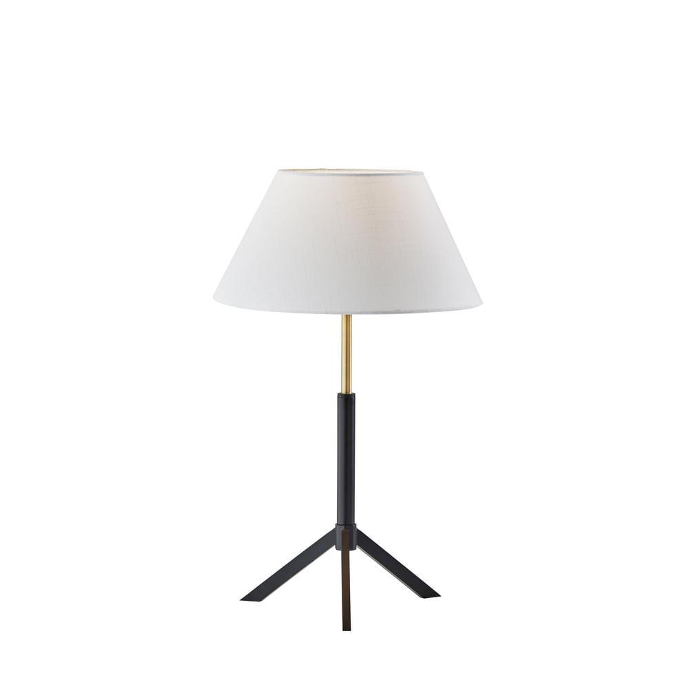 Harvey Table Lamp Black - Adesso: ETL Listed, Linen Shade, Metal Body, No Assembly Required