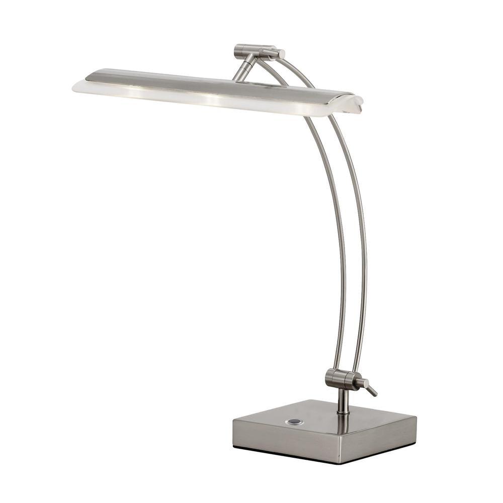 13" x 19" Esquire Desk Lamp (Includes LED Light Bulb) Silver - Adesso: Modern Adjustable Metal Task Lighting, ETL Listed