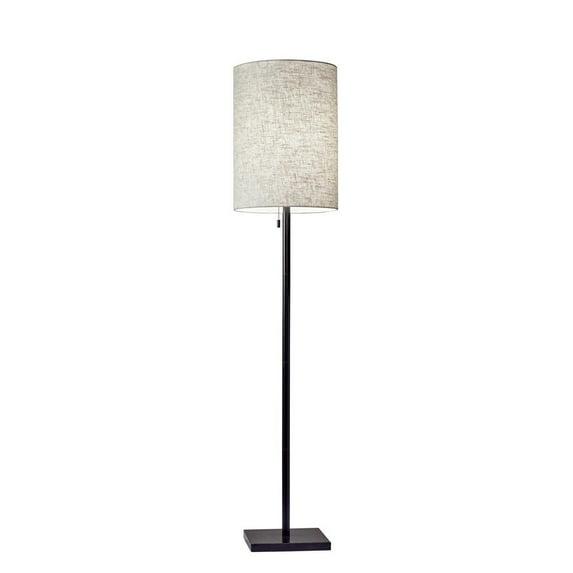 60.5" Liam Floor Lamp Golden Bronze - Adesso: Elegant Pull Chain, UL Listed, Beige Linen Shade