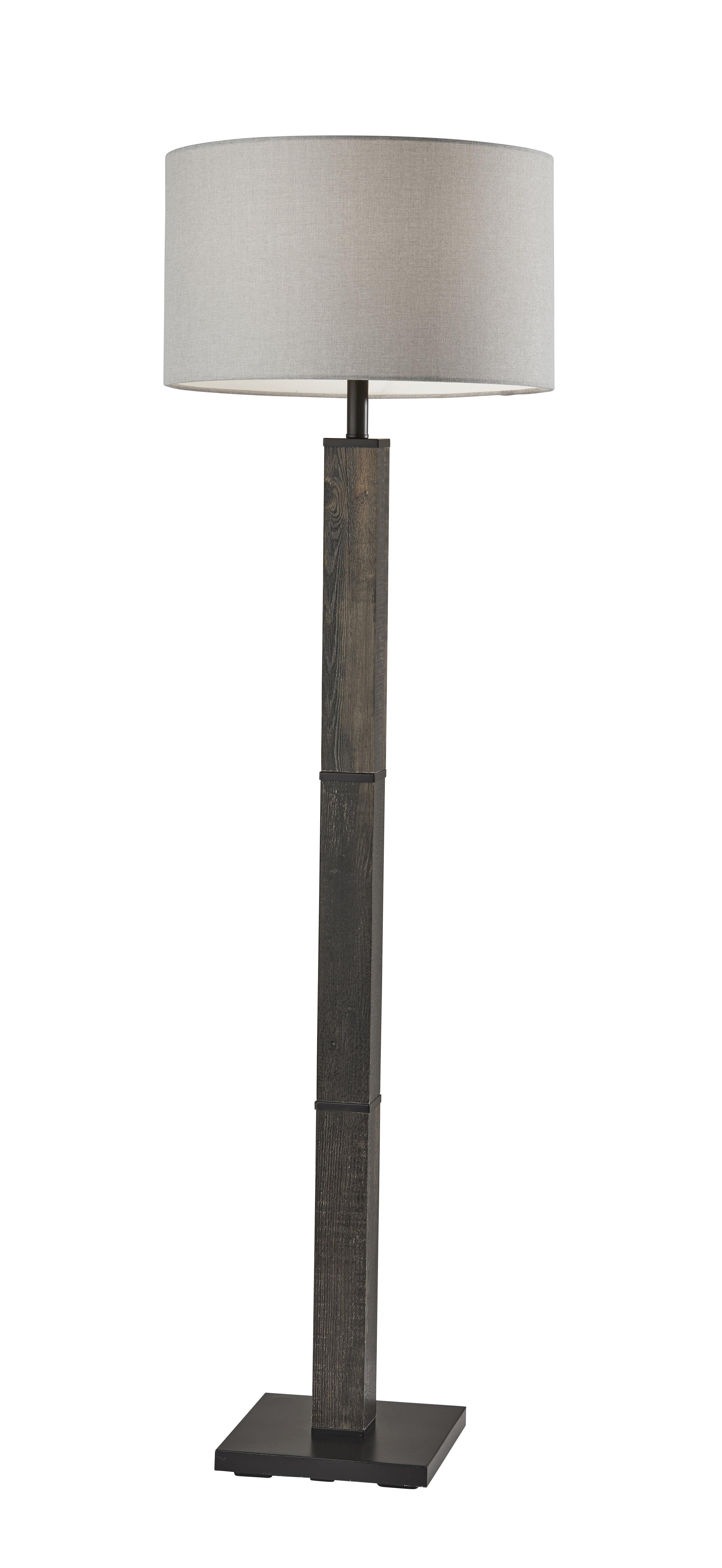 Black and Gray 61.5" Rustic Modern Floor Lamp