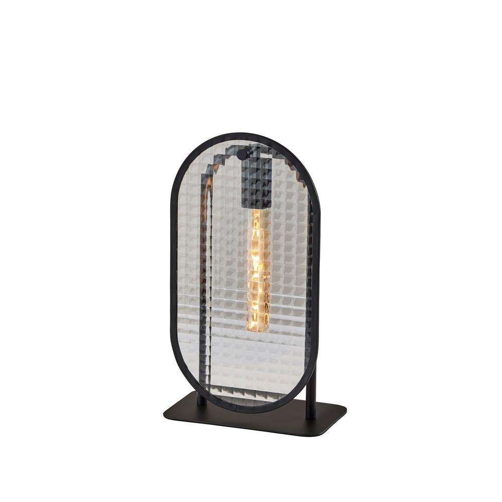 Landon Table Lantern Black - Adesso: Modern Accent Lamp, ETL Listed, Metal Body, Glass Shade, No Assembly Required