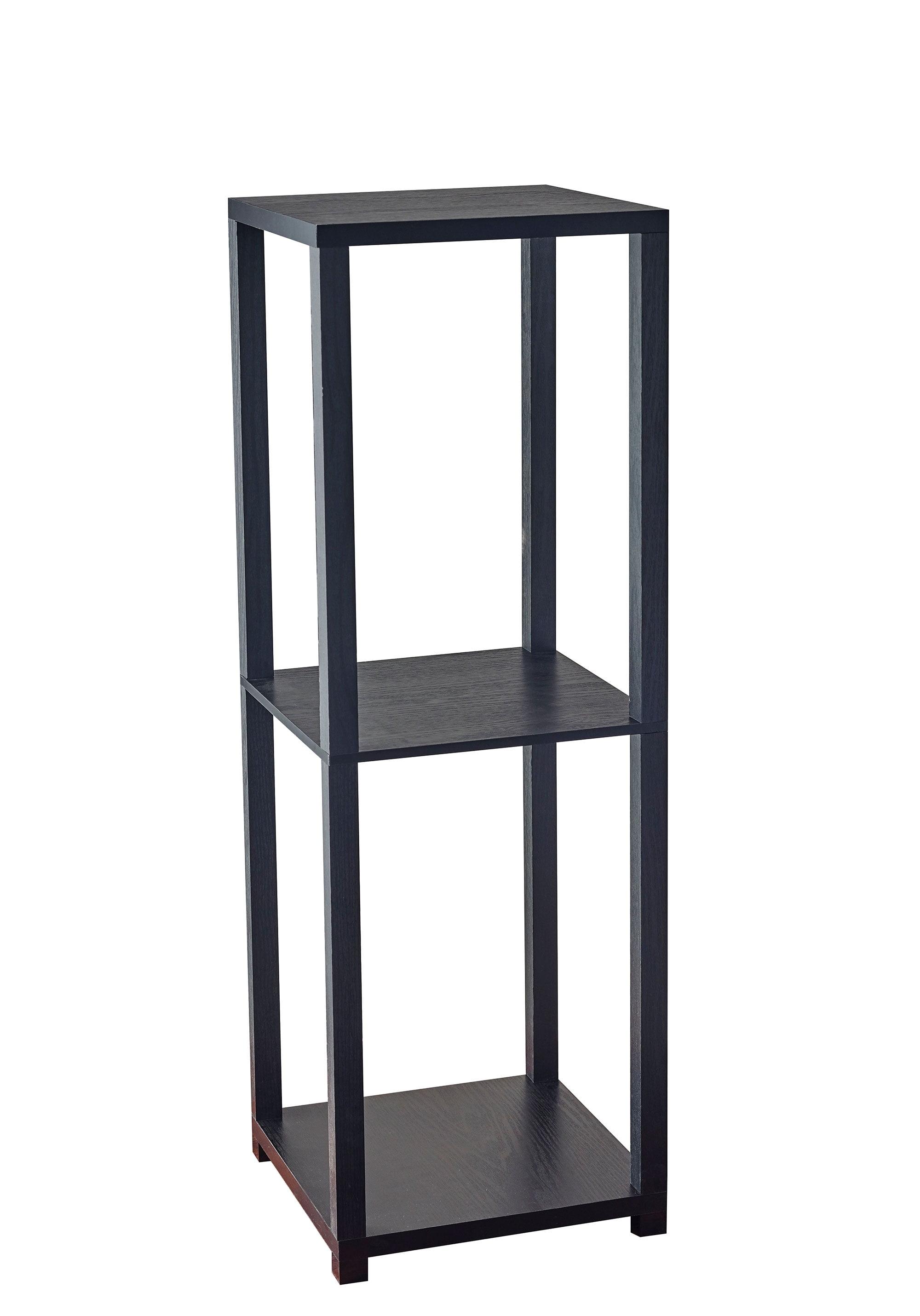 Urban Loft Black Wood Pedestal with PVC Veneer - 34.75" Tall