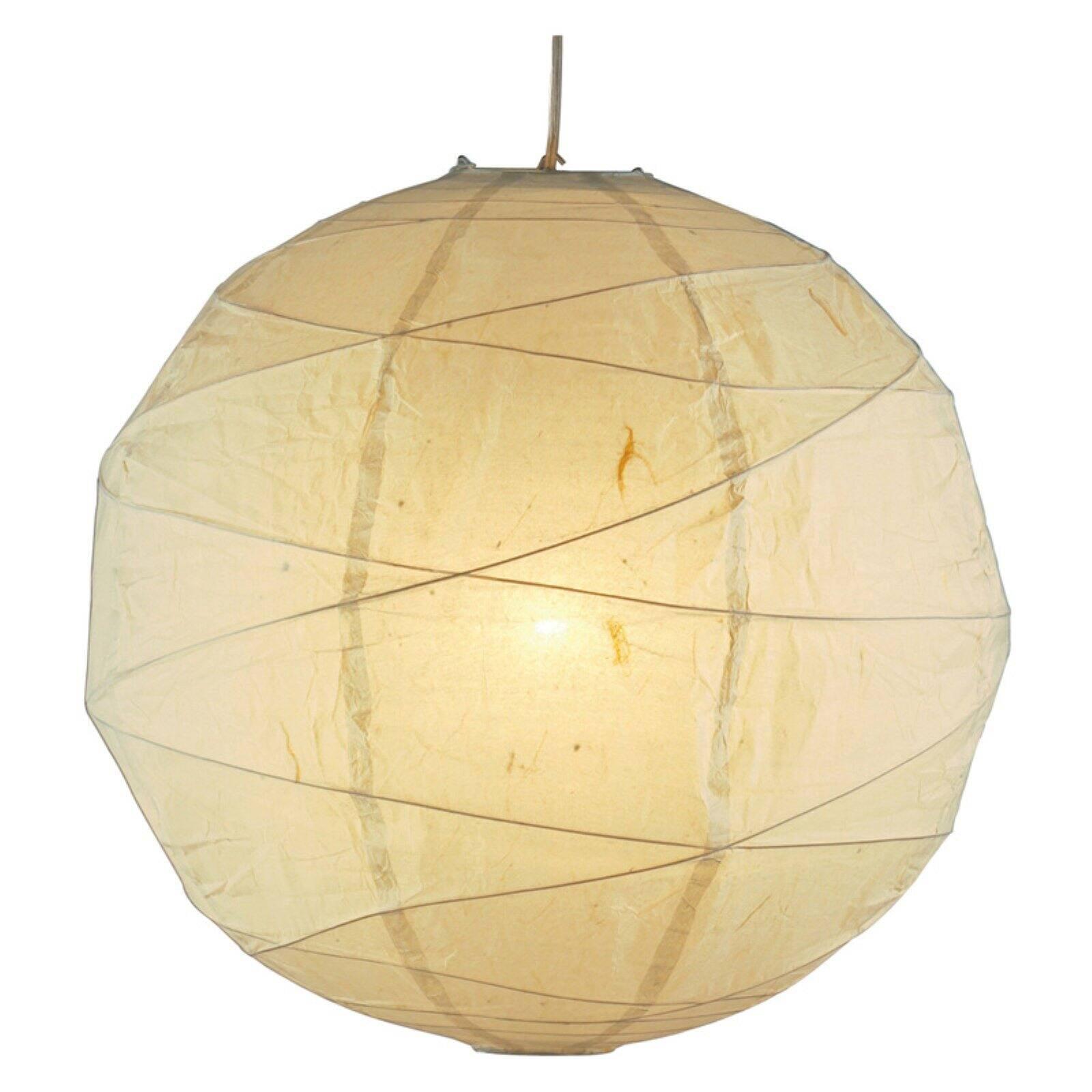 Contemporary Orb 21" Natural Bamboo Rice Paper Pendant Light