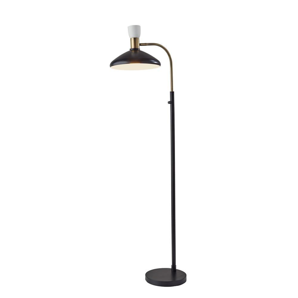 Patrick Floor Lamp Black - Adesso: Industrial Design, Adjustable Dual Shades, ETL Listed