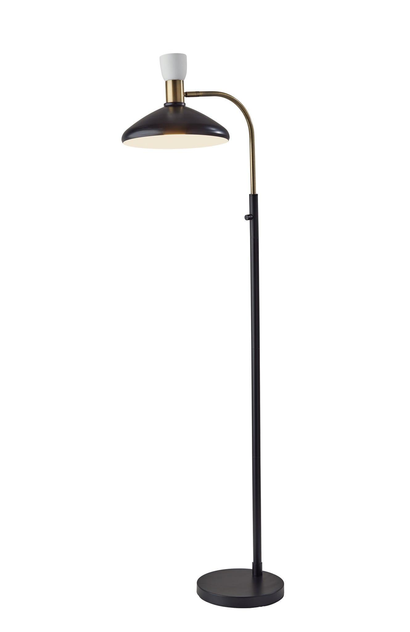 Edison Adjustable Black and Brass Metal Floor Lamp