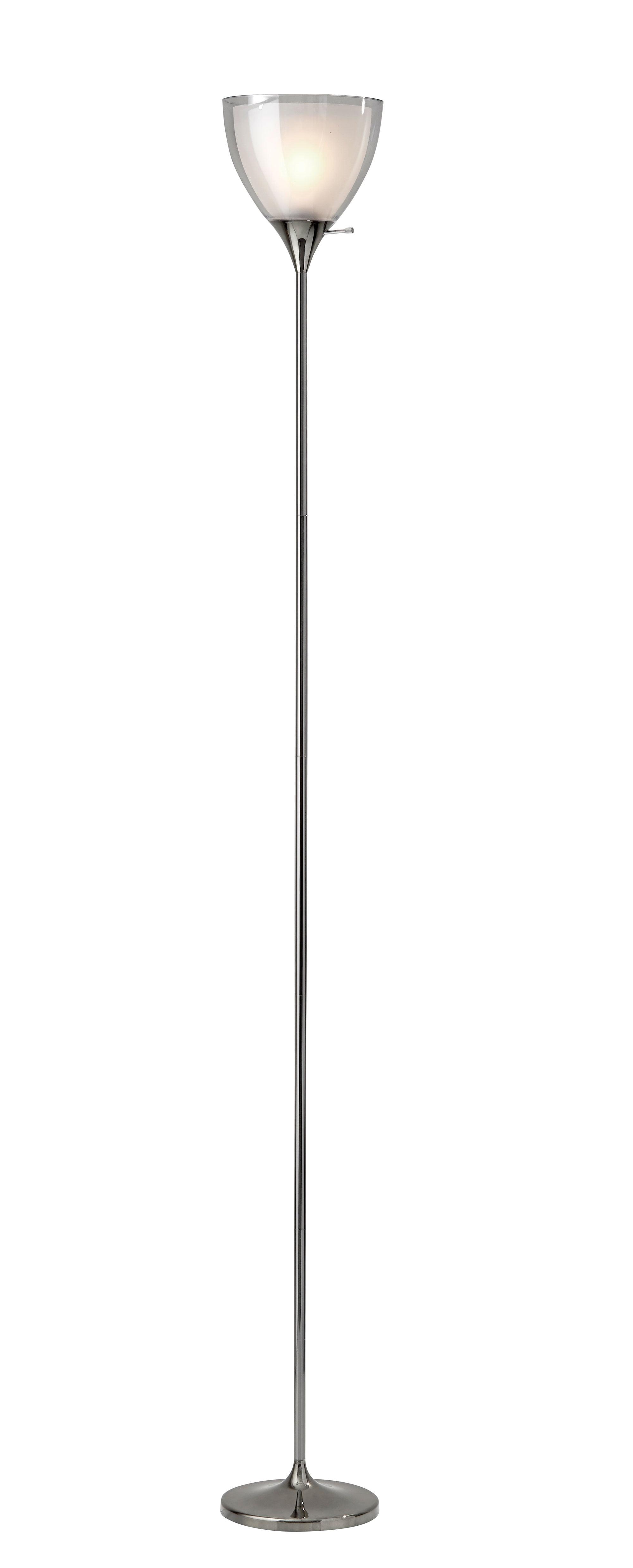 Presley 72'' Polished Nickel Torchiere Floor Lamp with 3-Way Switch