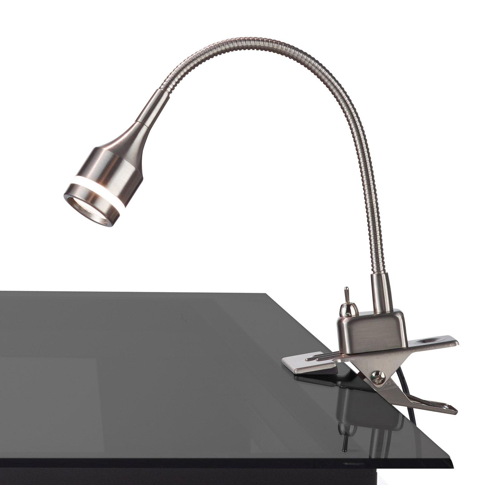 Adesso Prospect LED Clip Lamp, Brushed Steel