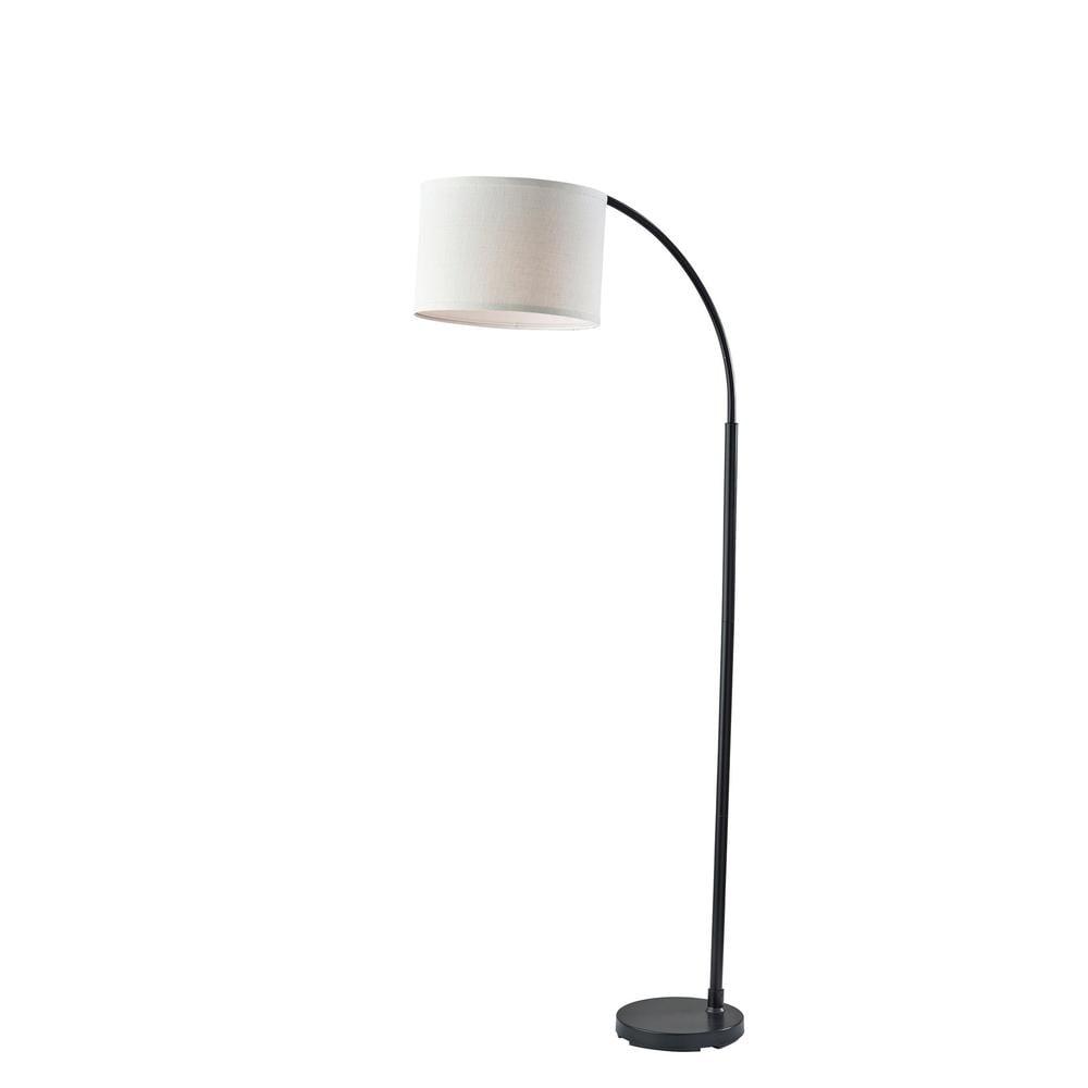 Adesso Jace Floor Lamp Black: Adjustable Arc, Overhead Reading Light, ETL Listed, Modern Design