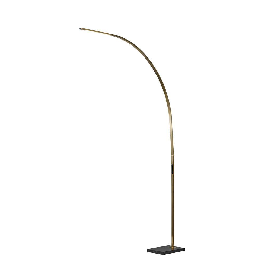 Sonic Arc Floor Lamp with Smart Switch Antique Brass (Includes LED Light Bulb) - Adesso: Modern Standing Illumination, ETL Listed, Touch Sensor