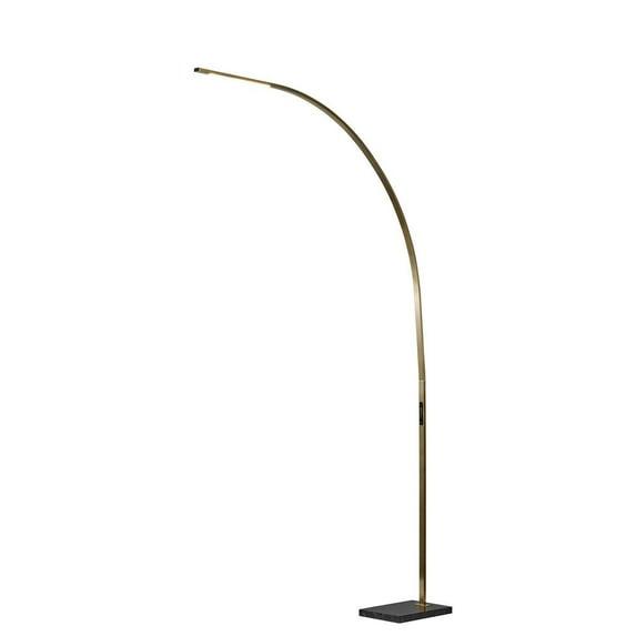 Sonic Arc Floor Lamp with Smart Switch Antique Brass (Includes LED Light Bulb) - Adesso: Modern Standing Illumination, ETL Listed, Touch Sensor