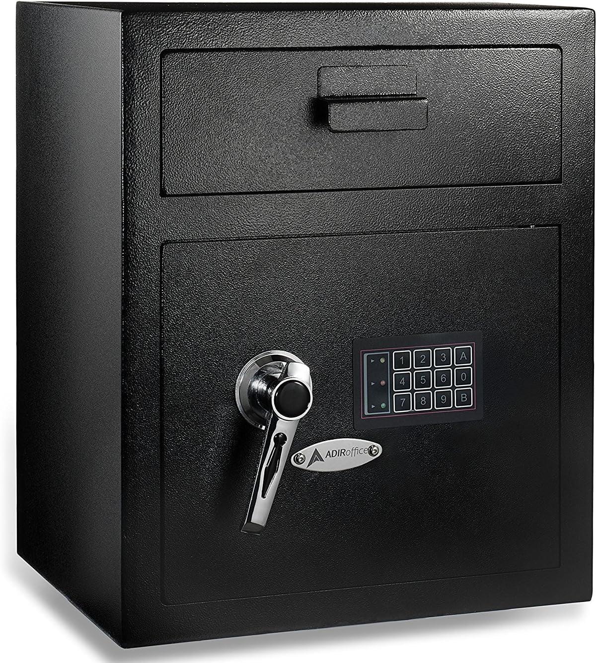 AdirOffice Black 1.1 Cu. Ft. Steel Digital Depository Safe with Keypad