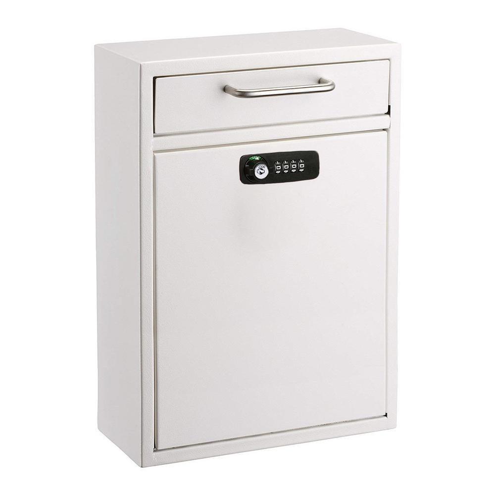 AdirOffice Wall-Mount Secure Drop Box Mailbox with Key and Combination Locking System