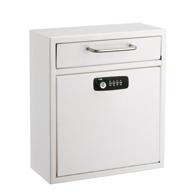 AdirOffice Wall-Mount Secure Drop Box Mailbox with Key and Combination Locking System