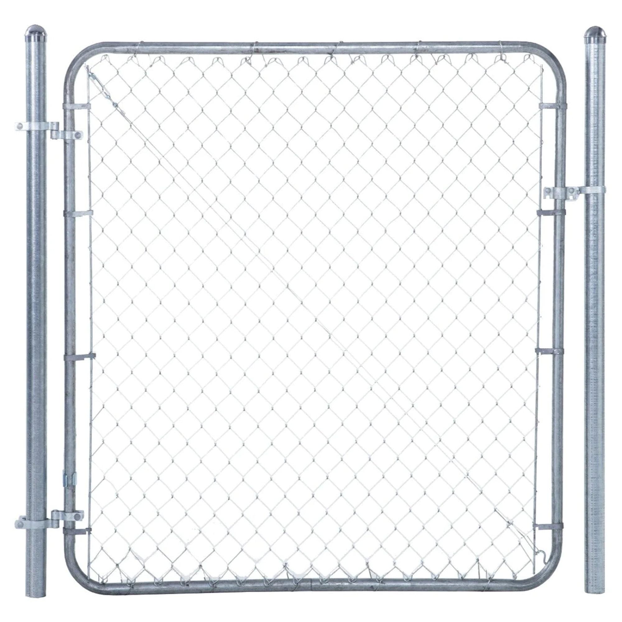 Adjust-A-Gate Fit-Right Chain Link Fence Walk-Through Gate Kit, Metal Fencing Gate with Round Corner Frame