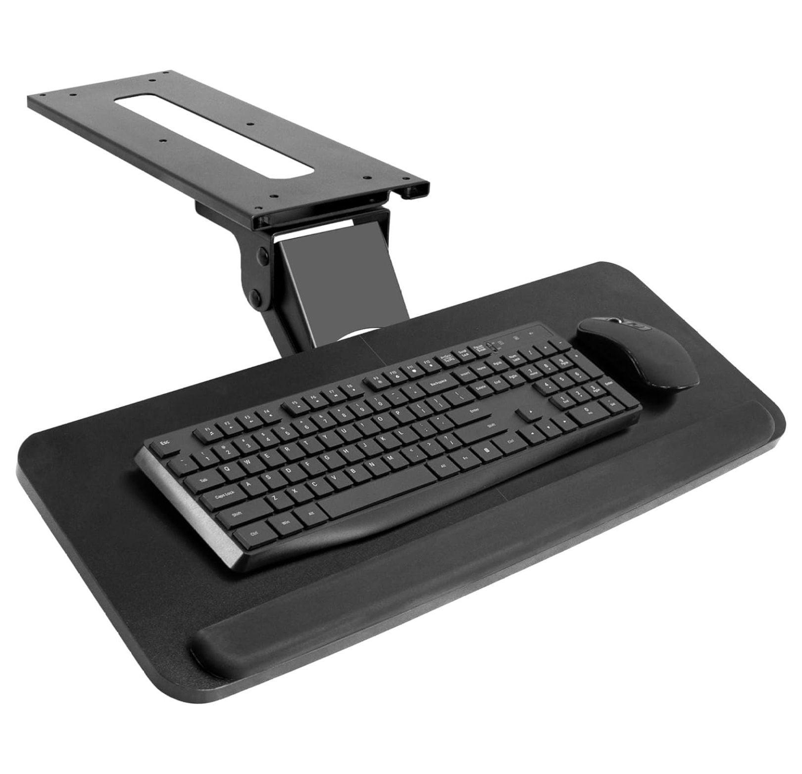 Adjustable Computer Keyboard & Mouse Platform Tray Ergonomic Under Table Desk Mount Drawer Underdesk Shelf (MOUNT-KB03B)