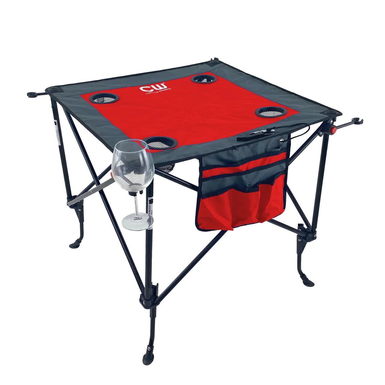 Creative Outdoor Folding Portable Wine Table for Outdoor Events, Camping, Garden Party, Red