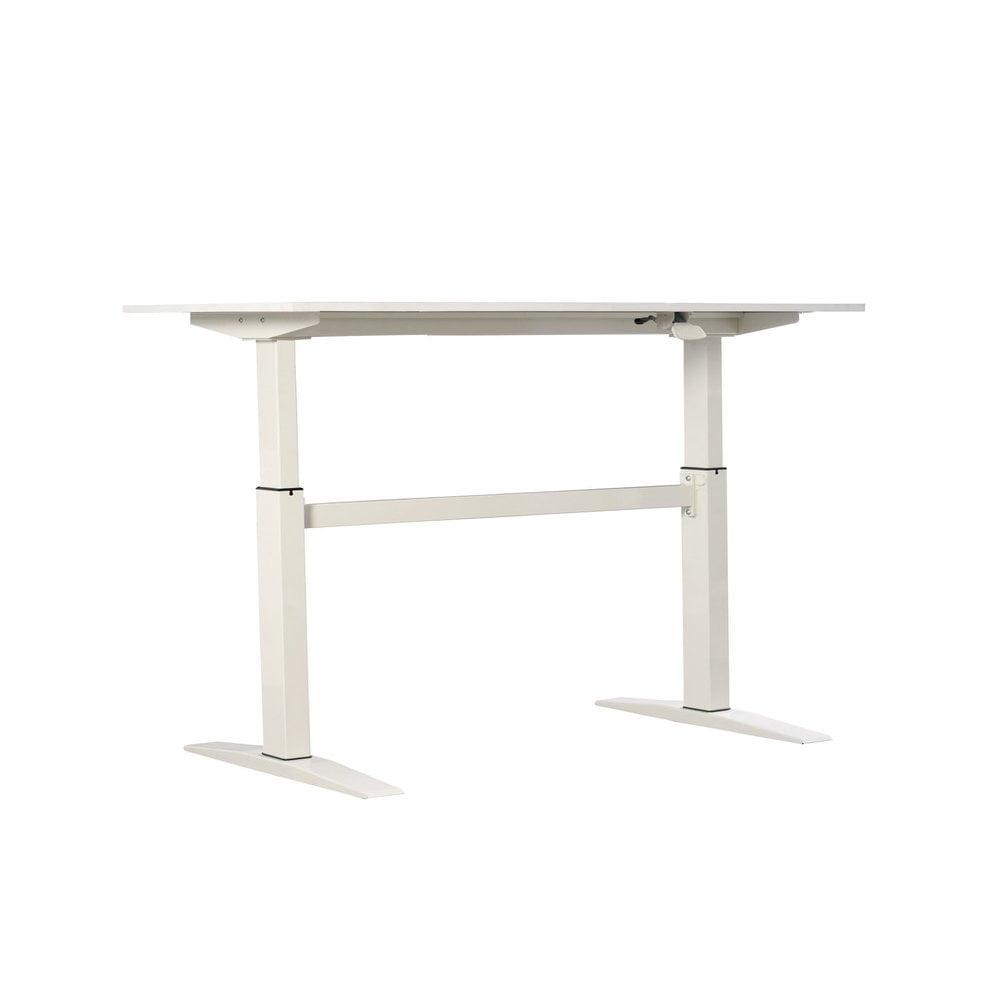 Adjustable Height Standing Office Desk  MDF Melamine Top In White Color