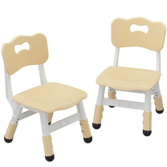 Adjustable Kids Chair (2pcs), 3 Level Height Adjustable Toddler Chair, Plastic Indoor Outdoor Child Chair for Children Age 2-8 Family School Home Daycare Use