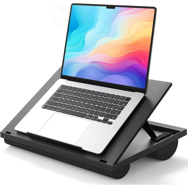 Adjustable Laptop Stand with 8 Angles - Dual Cushion Desk for Sofa, Bed, Car or Work Table by HUANUO