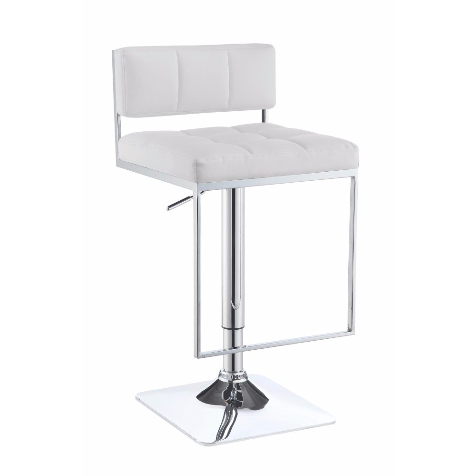 Adjustable Modern Metal Bar Stool  White & Silver