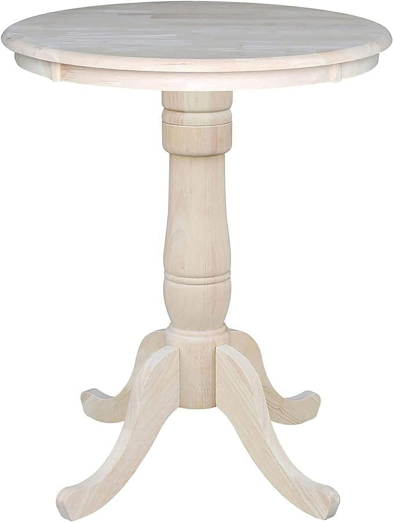 33" Round Extendable Wood Counter Height Table