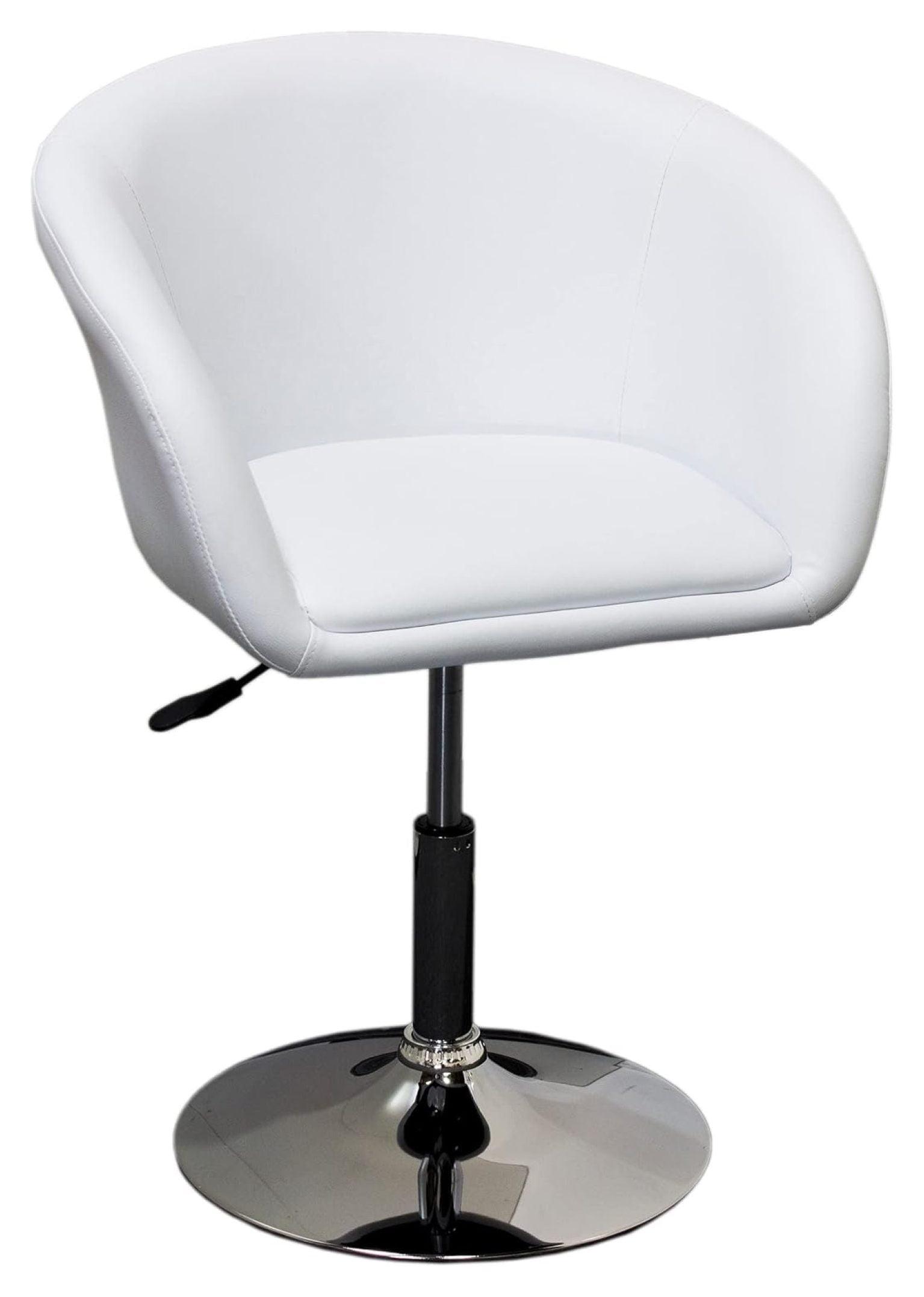 Silla de Centro Giratoria Ajustable de Piel Sintética, Gris