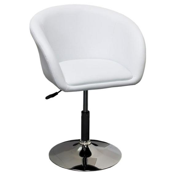 Silla de Centro Giratoria Ajustable de Piel Sintética, Gris