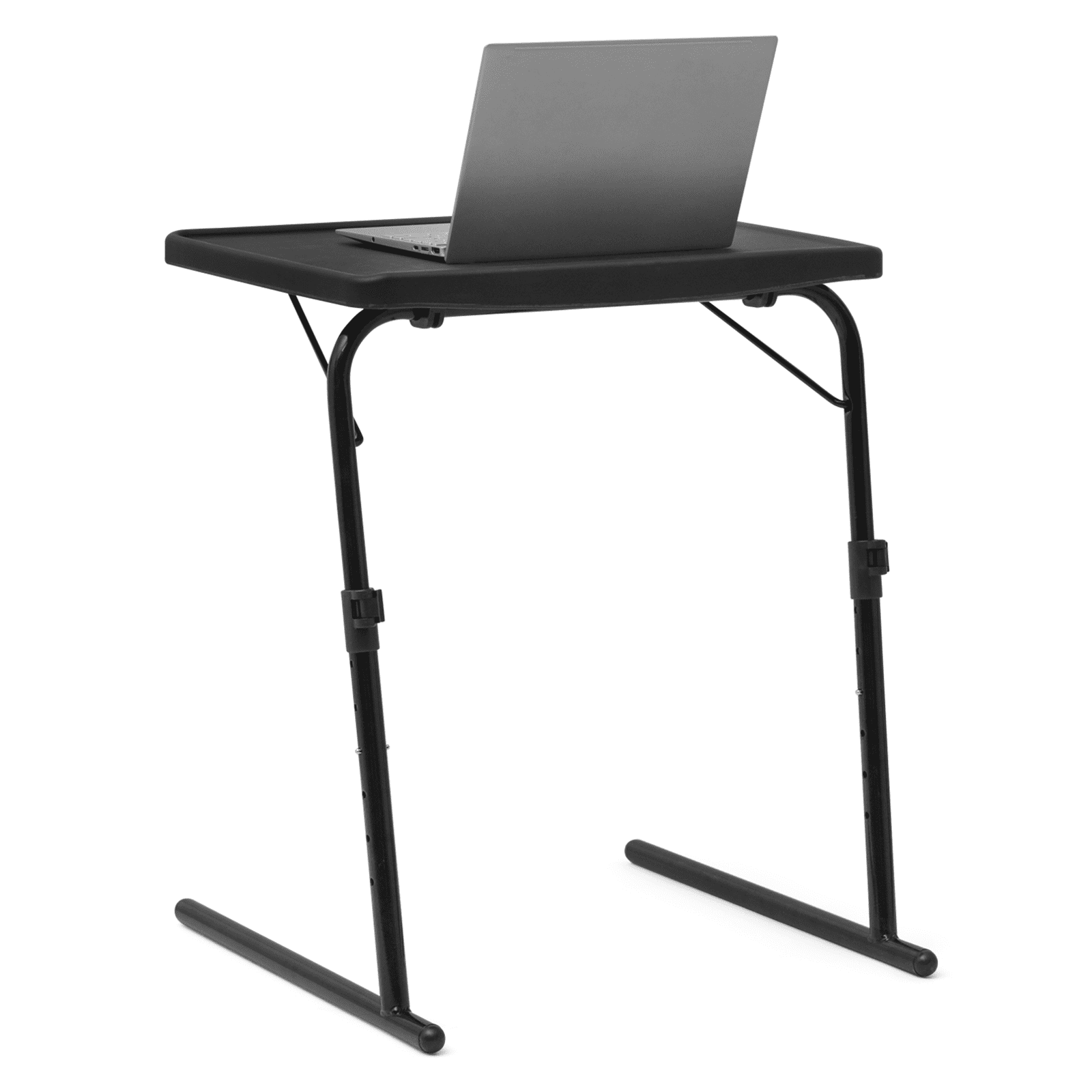 Black Adjustable Folding TV Tray Table with Height and Angle Adjustments