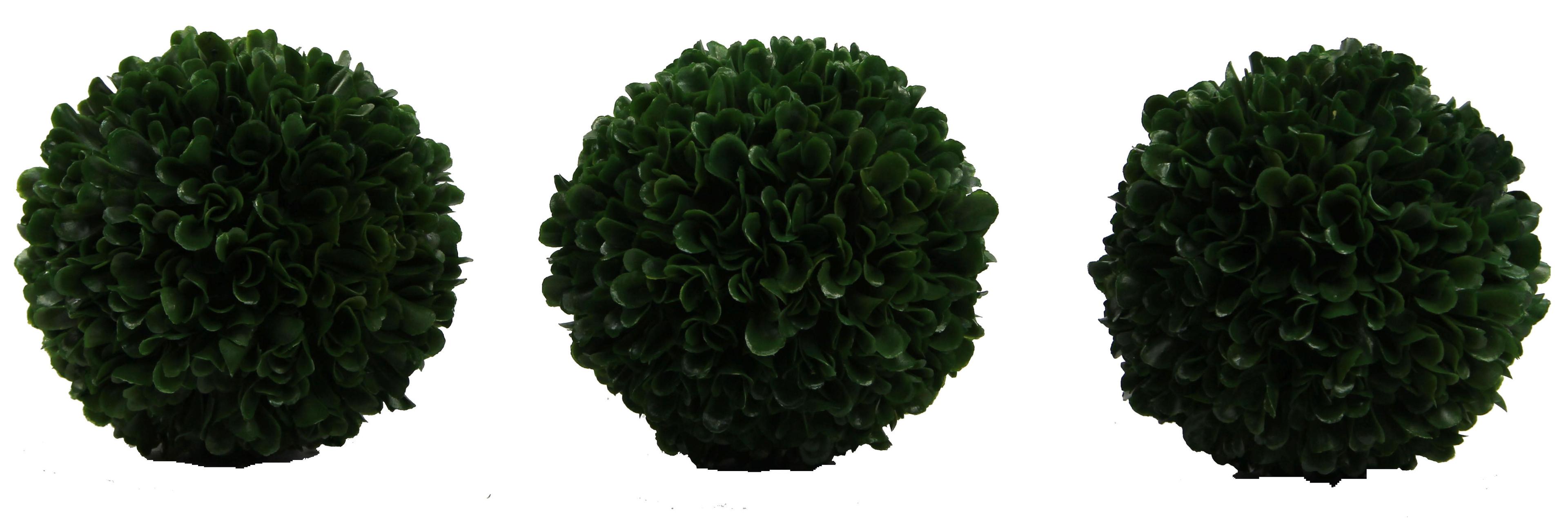 Set of 3 Green Plastic Boxwood Topiary Balls