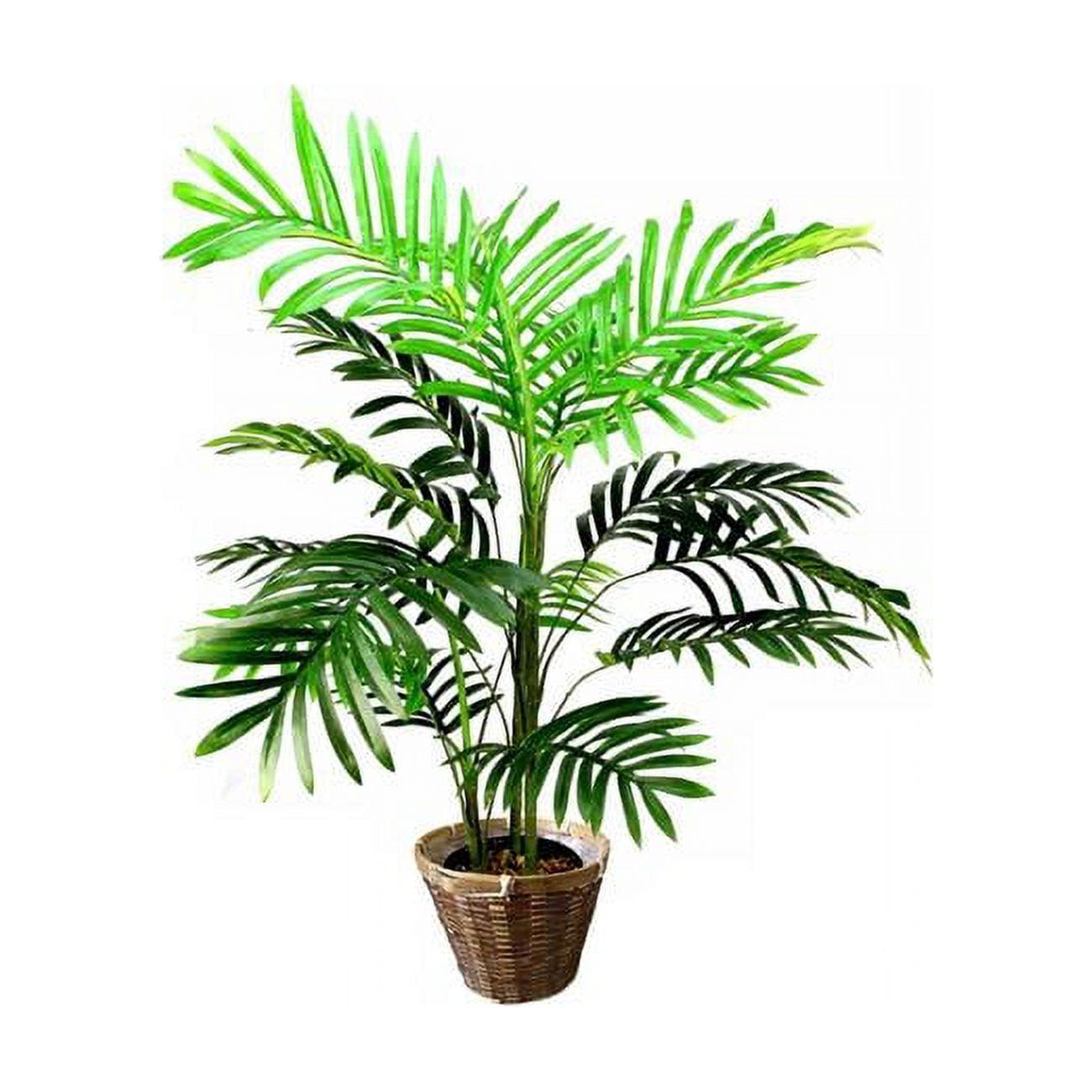 3-Foot Green Artificial Palm Tree in Woven Basket