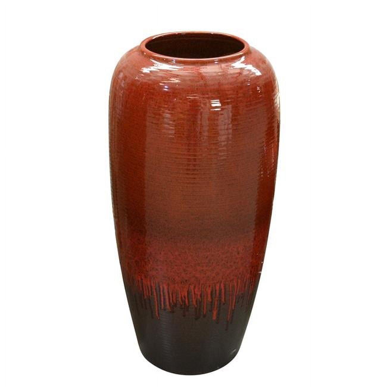 Medium Red Ceramic Decorative Vase