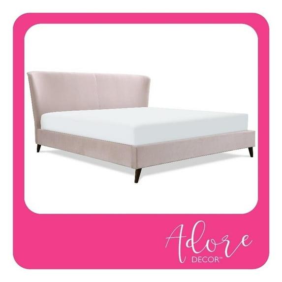 Adore Decor Adele Jupiter Wingback Upholstered Platform Bed