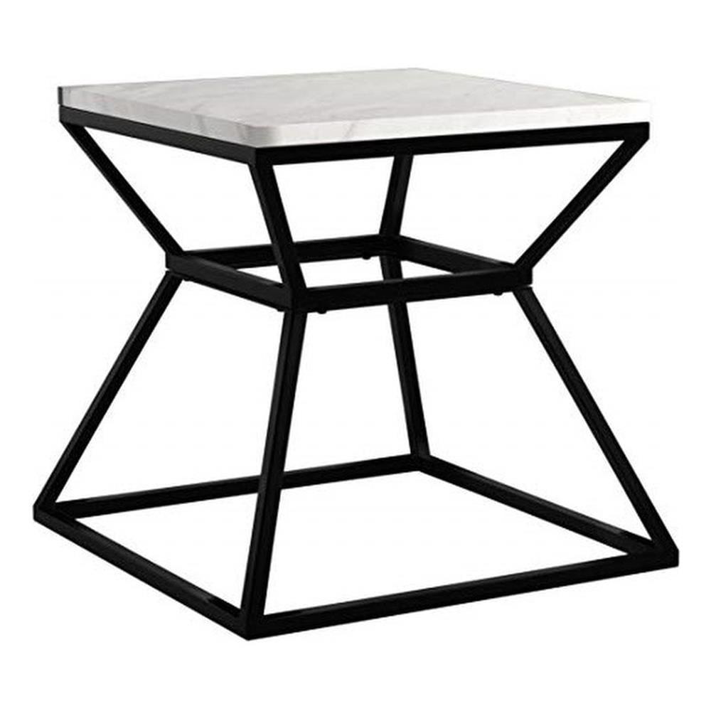 Adore Decor Audrey Marble Side Table, 17"