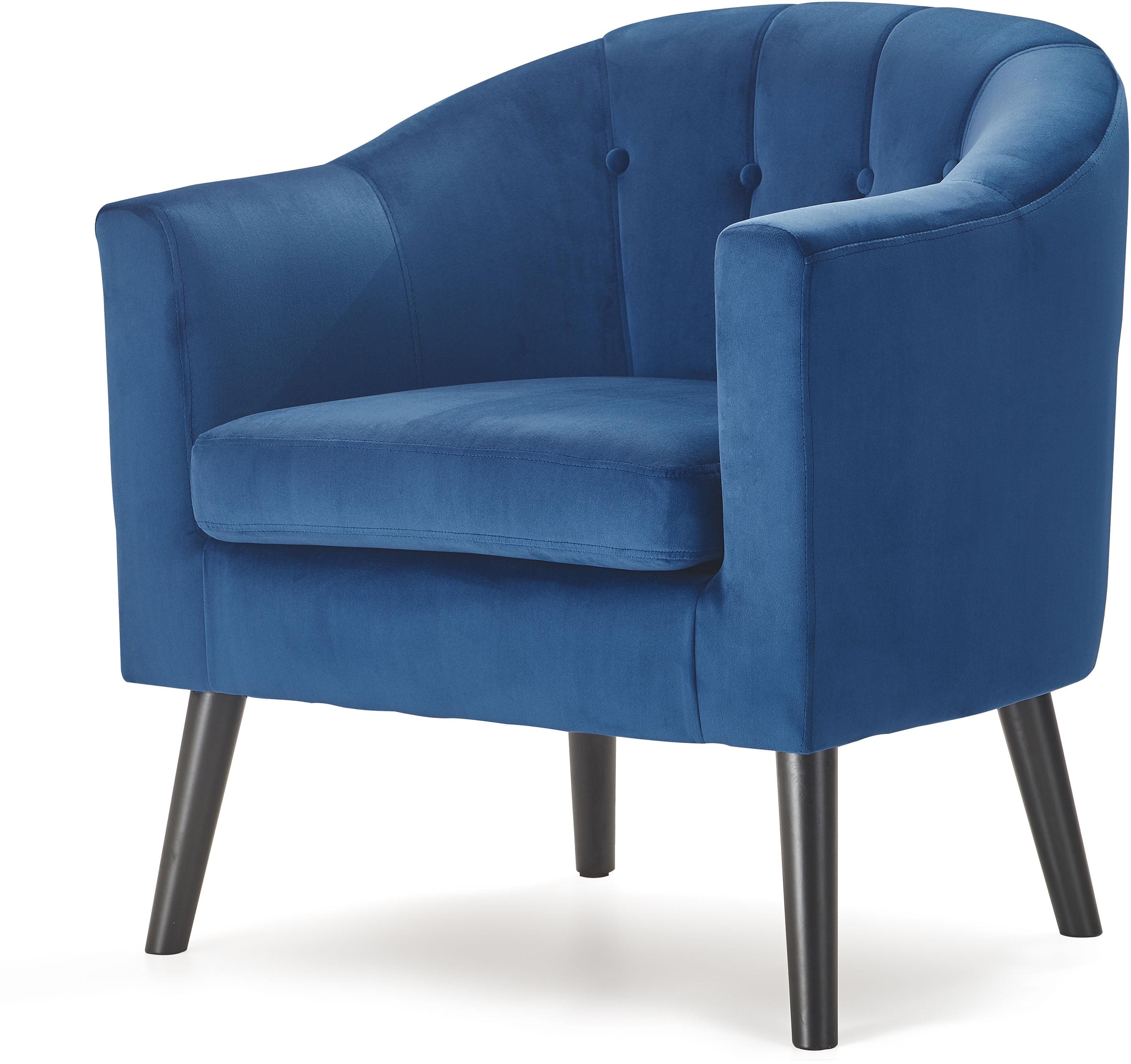 Ivey 28.5" Blue Velvet Barrel Accent Chair