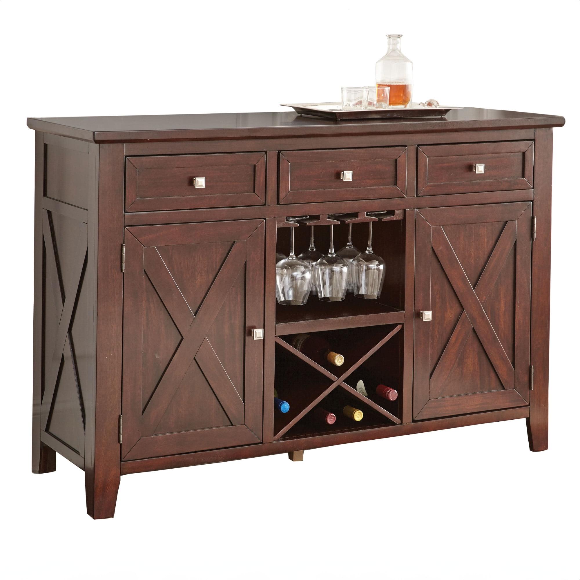 Adrian Wine Rack Server in Espresso Cherry Finish