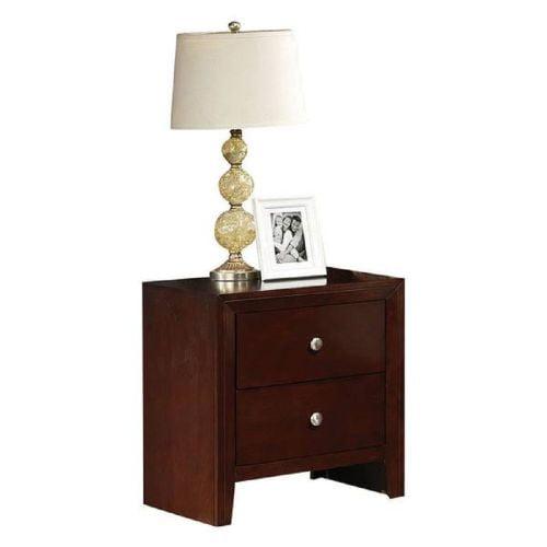 Ilana Brown Cherry 2-Drawer Modern Nightstand