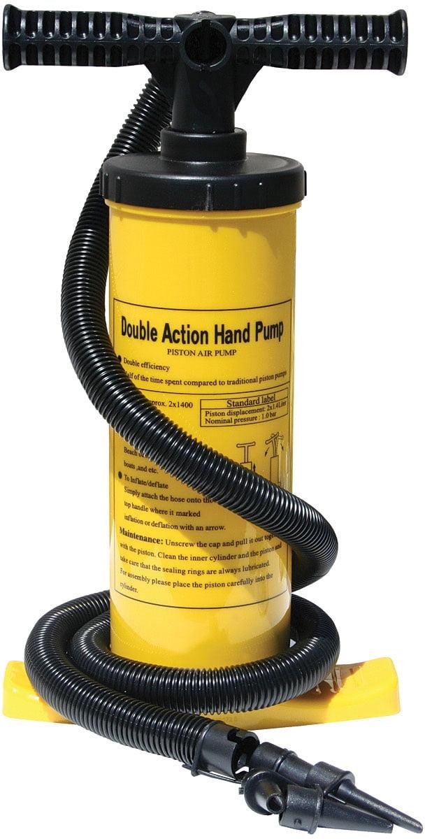 Yellow Double Action Hand Pump with Pressure Gauge