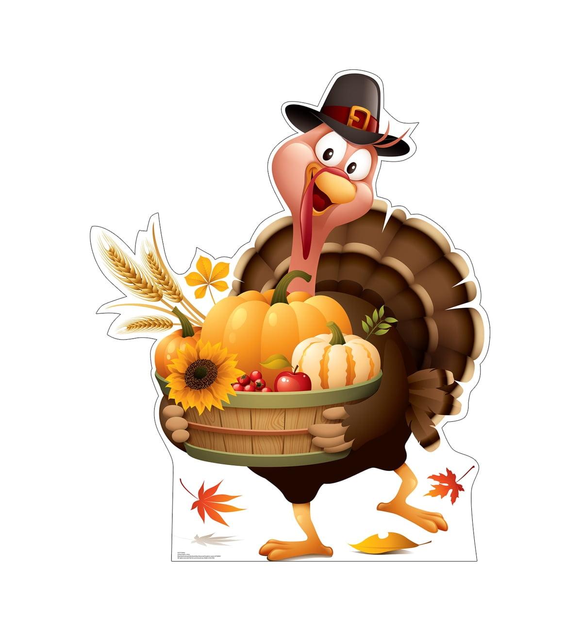 Festive Turkey 55" x 45" Cardboard Cutout Standee