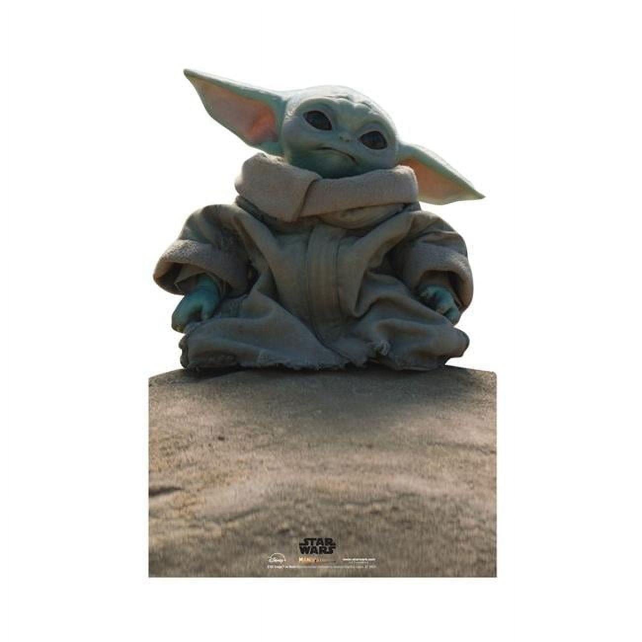 Grogu on Rock Lifesize Cardboard Cutout, Star Wars Decor